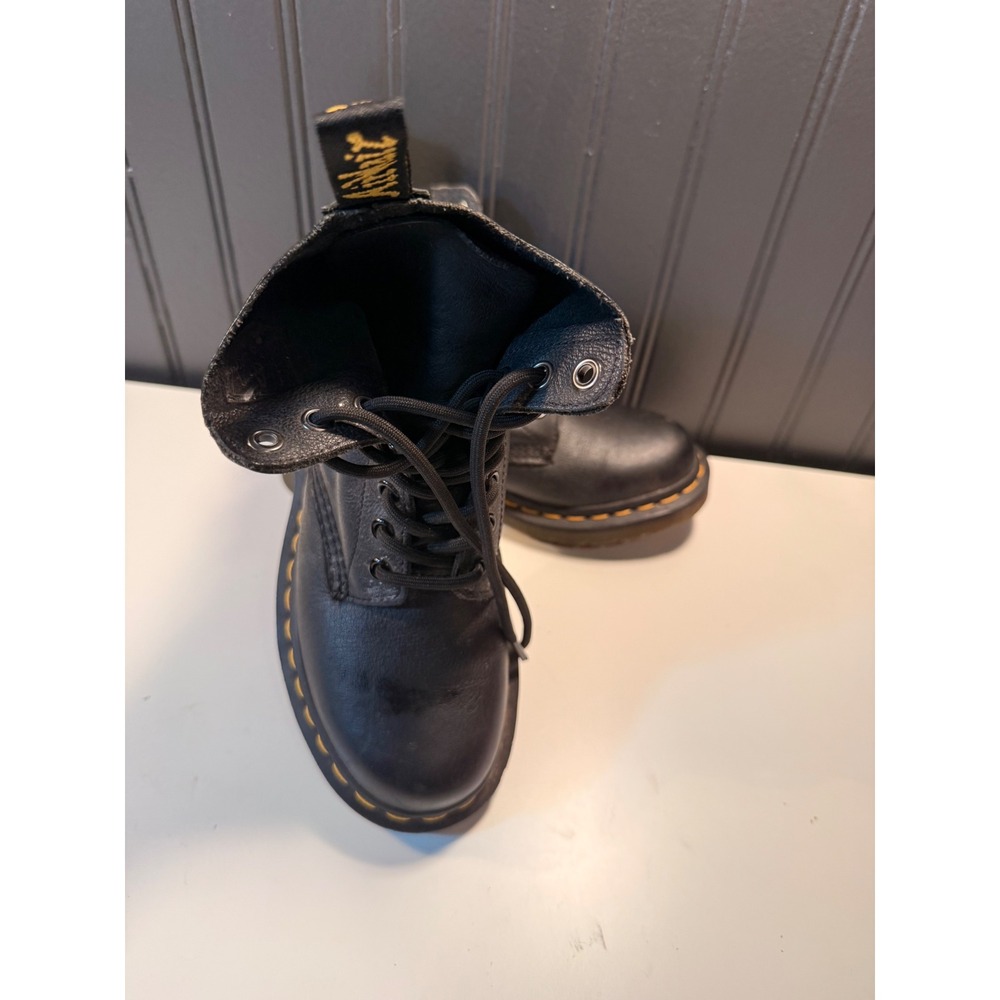 Dr. Martens Pascal Black Virginia Leather 8-Eye Boots Womens US 5 EU 36 UK 3